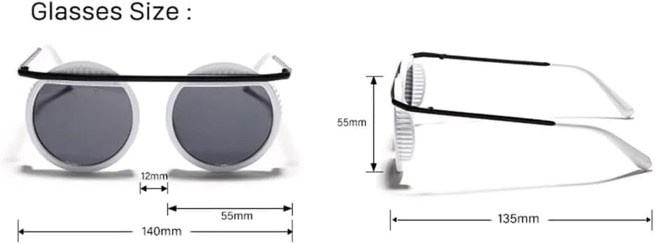 Vintage Steampunk Sunglasses Men Round Glasses Steam Punk Metal Sunglasses Women Mirror Shades UV400