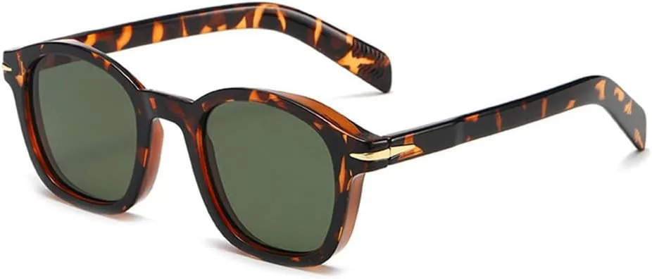 Vintage Thick Frame Round Sunglasses UV400(2,One Size)