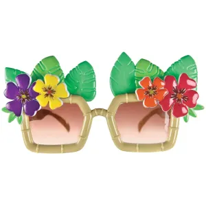 Vintage Tiki Summer Flowers Glasses, 1 Count
