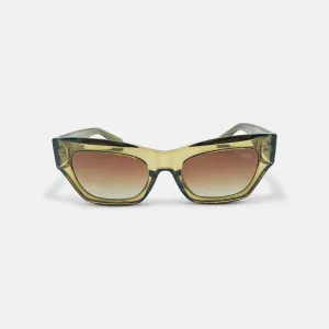 Viper Rectangular Sunglasses in Gold Acetate