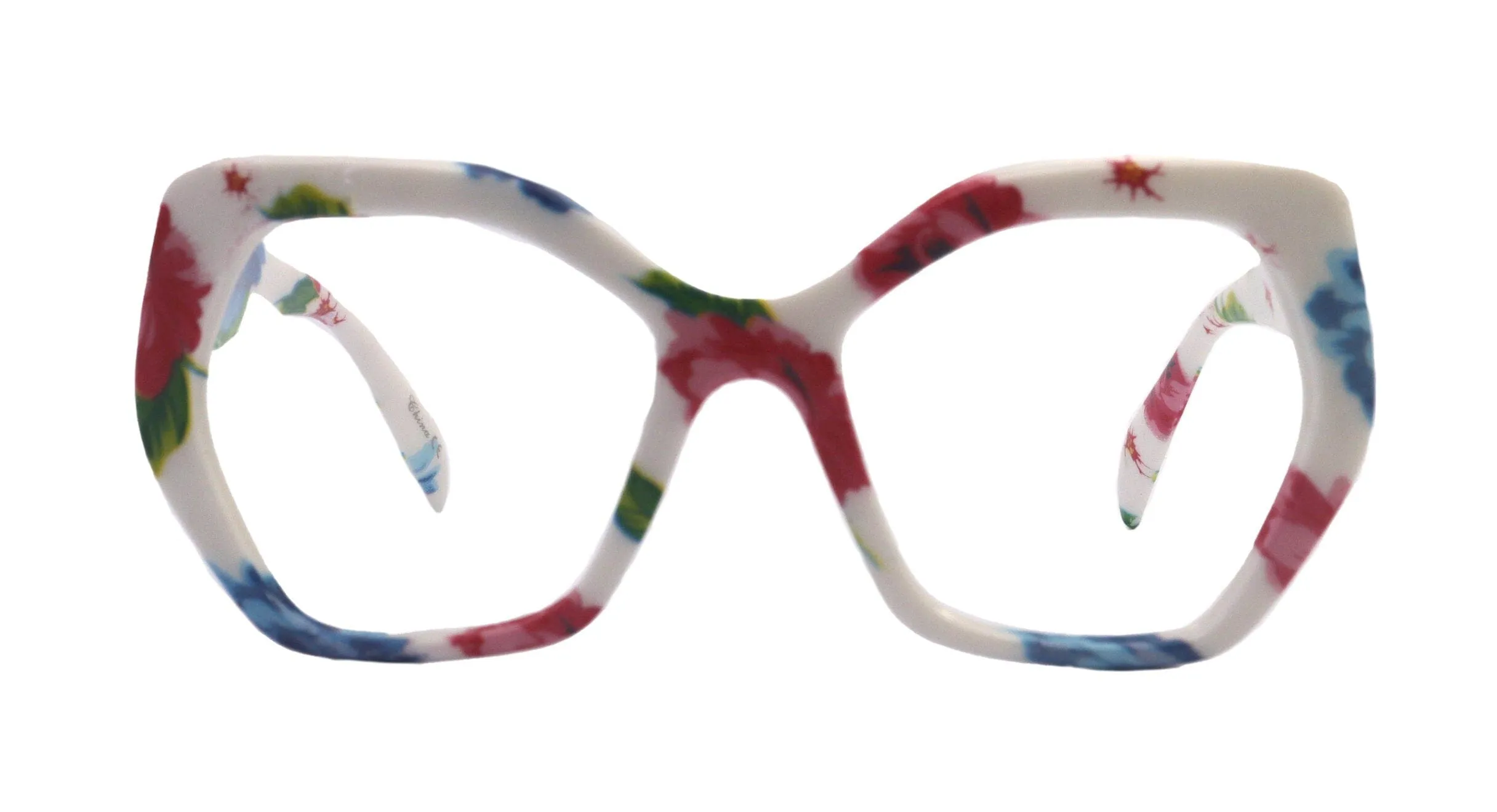 Virginia, Oversized Reading Glasses, Large Frame, High End Readers, Bifocal, Reading Sunglasses, Trendy Style, White floral, NY Fifth Avenue