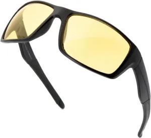 VITENZI Night Vision Glasses for Men and Women Anti Glare Safety For Night Day Driving HD Yellow Tinted Sunglasses Palermo