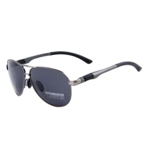 West Louis™ Black And Gray Aviator Sunglasses