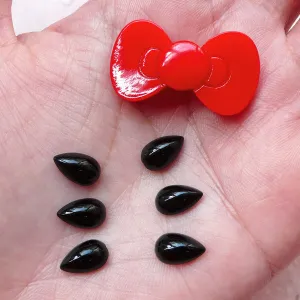 Whimsical Bow & Whiskers Cabochons (1 Set / Red, Black) Decora Sunglasses Eyeglasses Nerd Glasses Decoration Kawaii Scrapbook Decoden CAB391