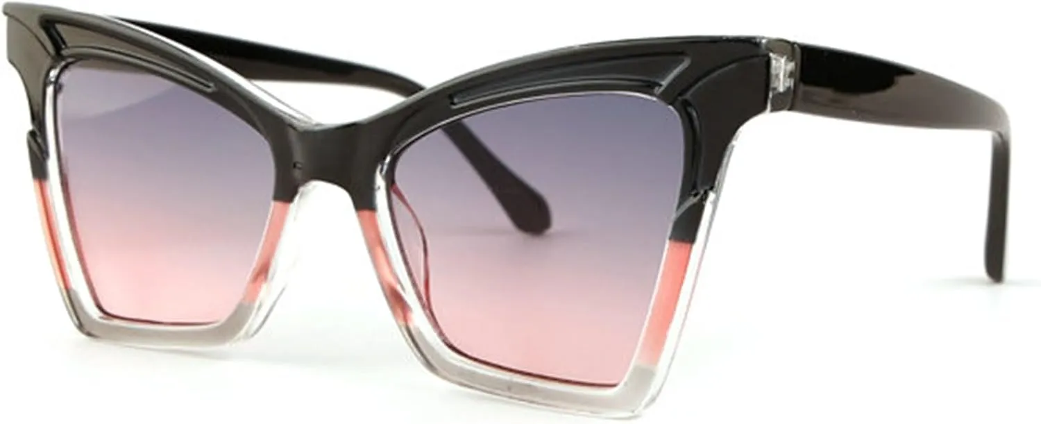 willochra Fashion Oversized Women Gradient cat eye Sunglasses Shades Vintage Designer Men Trending black Sun Glasses