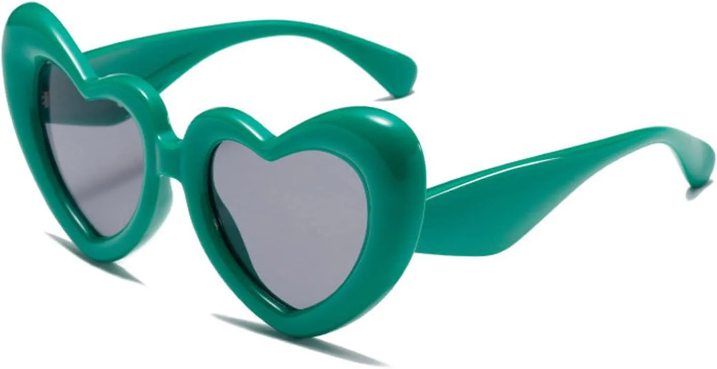 willochra Heart Shaped Sunglasses Retro Cat eye Goggles Vintage Cute Shade for Women Bachelorette Party sunglasses