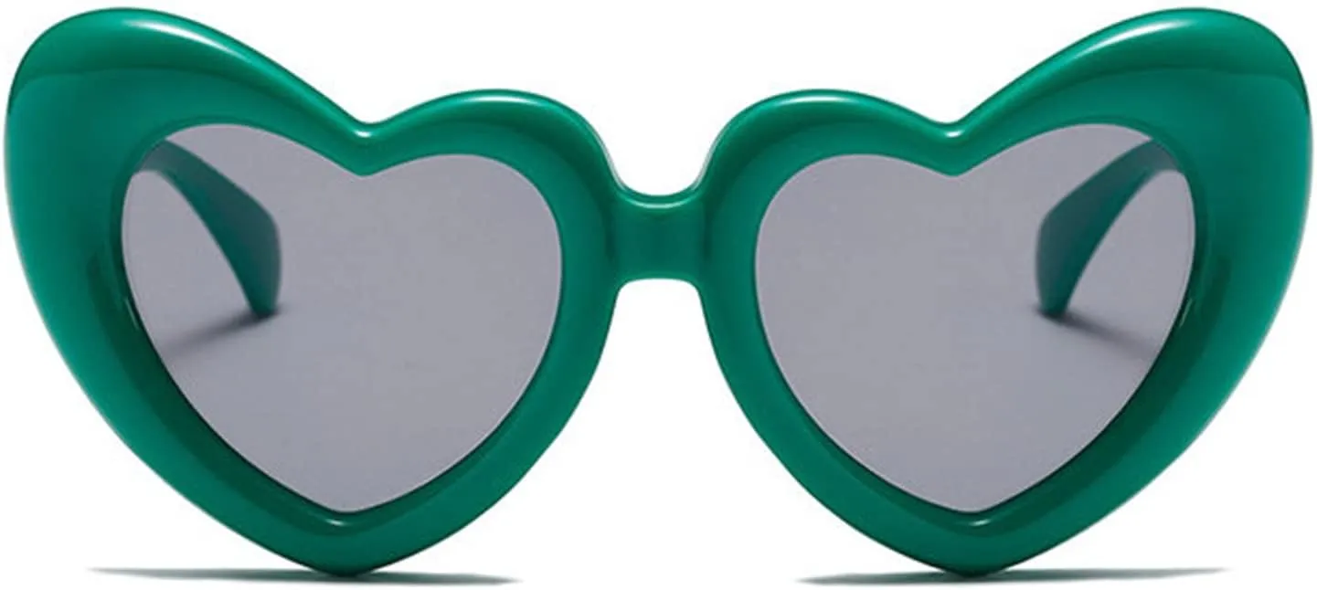 willochra Heart Shaped Sunglasses Retro Cat eye Goggles Vintage Cute Shade for Women Bachelorette Party sunglasses