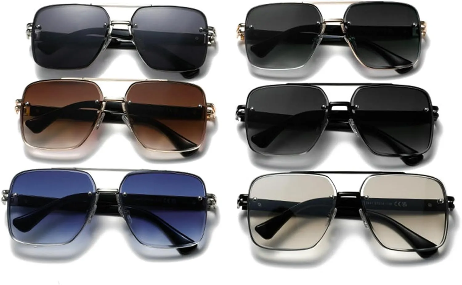 willochra Mens Fashion Classic Square Sunglasses luxury 2024 Double beams vintage oversized Pilot sunglasses shades F27