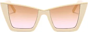 willochra Vintage Oversized Square Rivet Sunglasses For Women Fashion Gradient Cat Eye Sun Glasses Female Shades Uv400