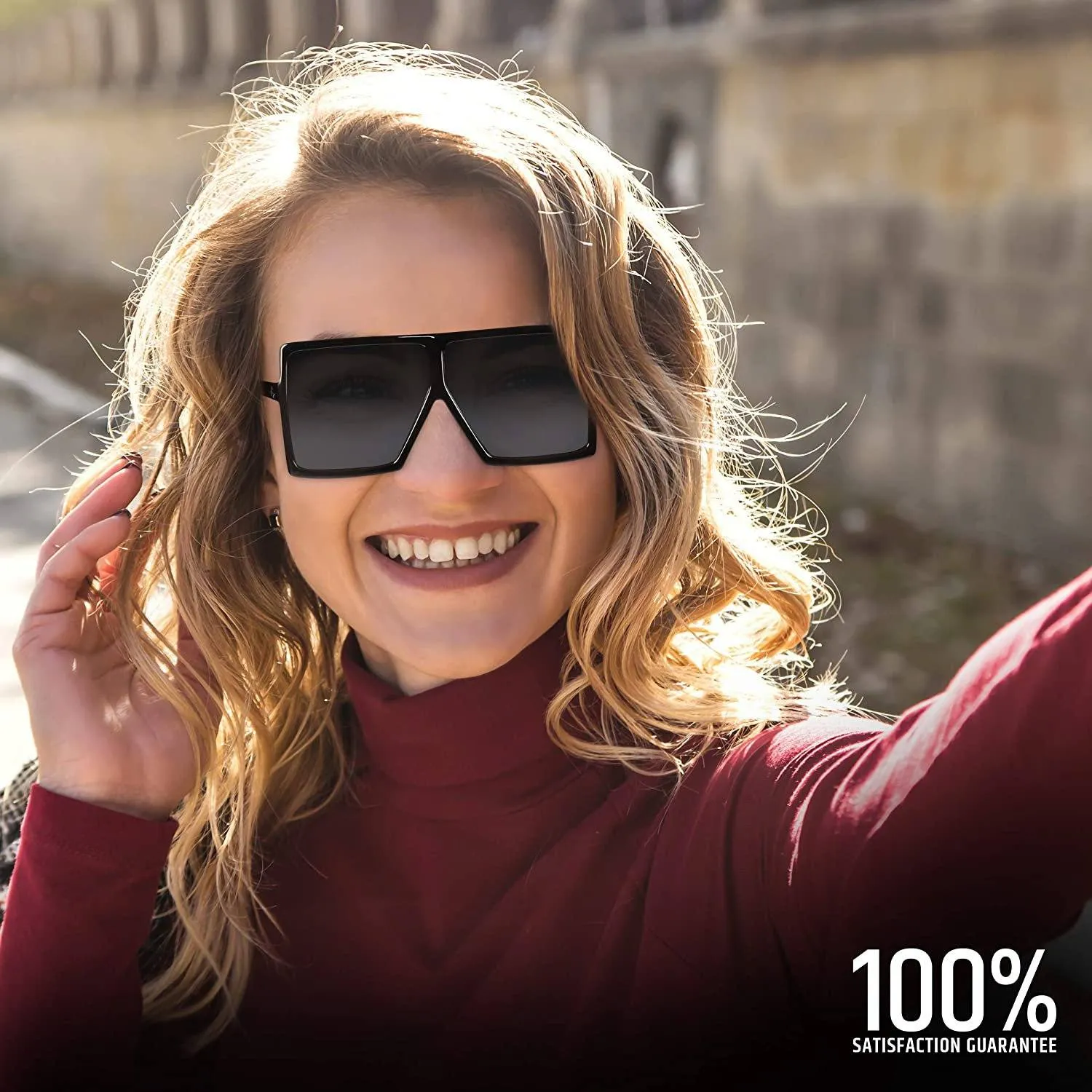 Women Big Frame Square Sunglasses