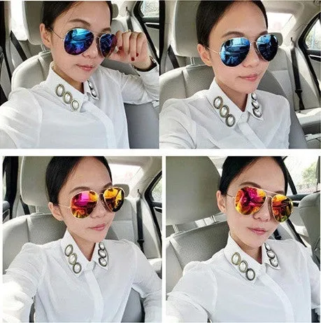 Women Outdoor UV400 Sunglasses Points Female Glasses Pilot Cool Shades Male Fashion Driving Eyewear
