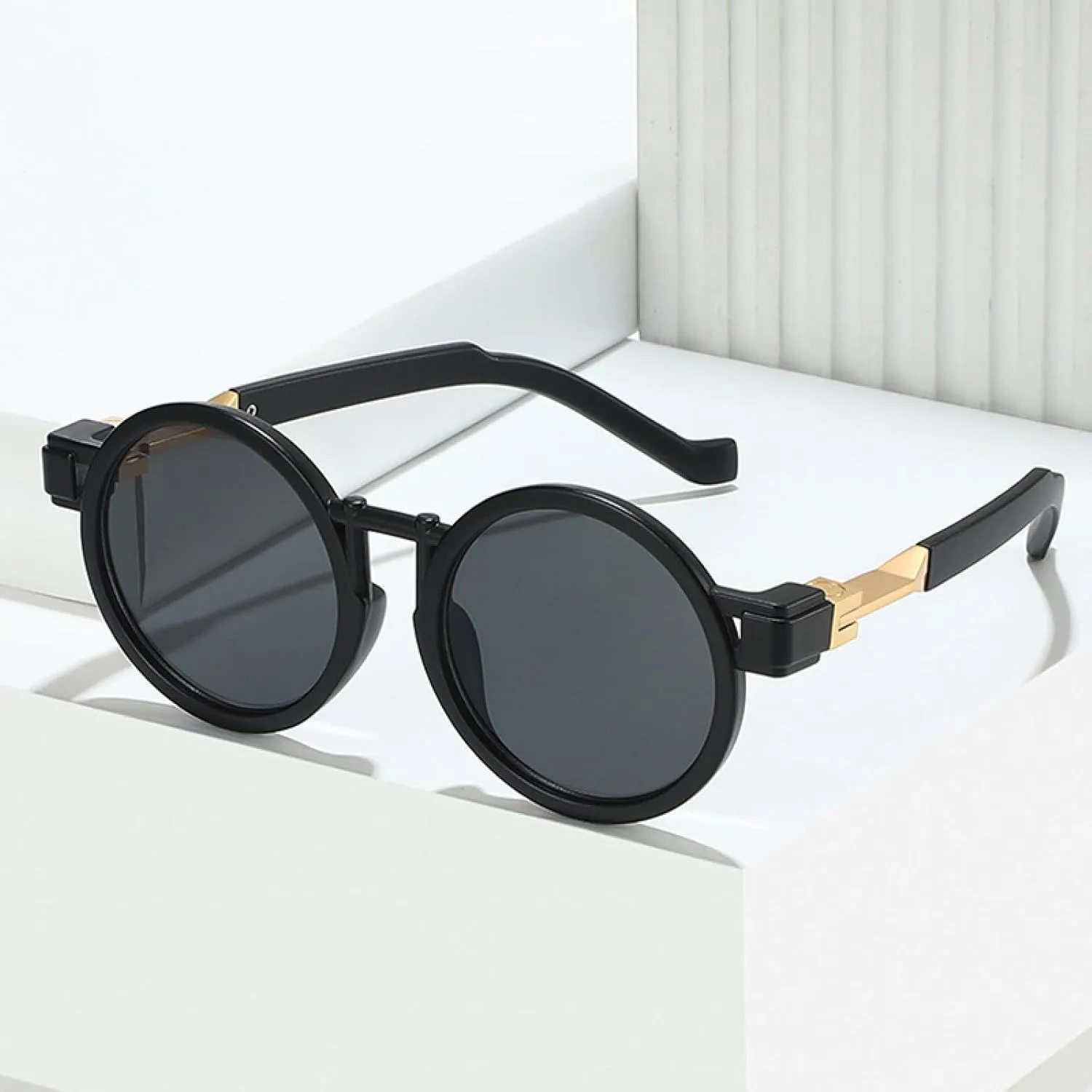Women Round Punk Sunglasses Shades Uv400 Men Clear Gradient Sun Glasses