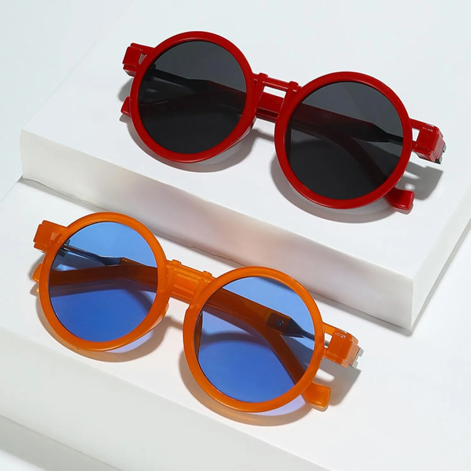 Women Round Punk Sunglasses Shades Uv400 Men Clear Gradient Sun Glasses