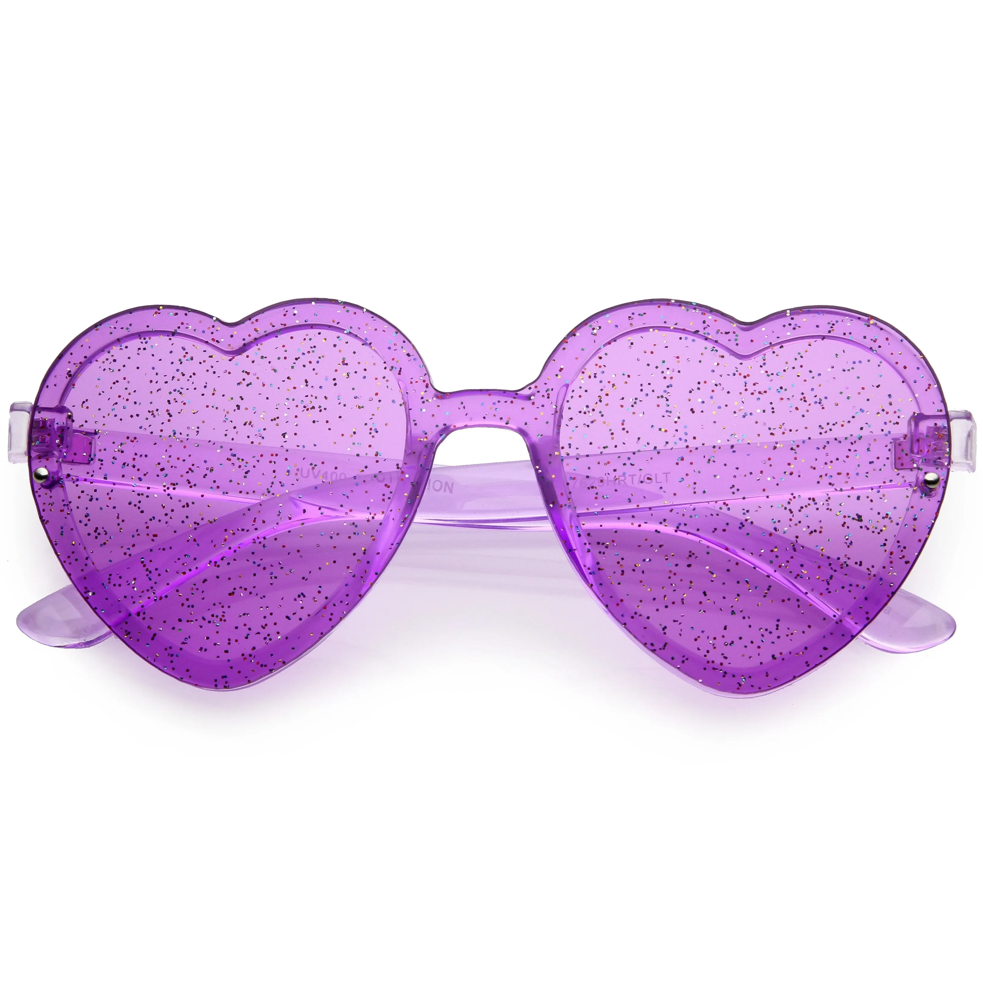 Women's Colorful Heart Shape Glitter Lens Novelty Sunglasses C879