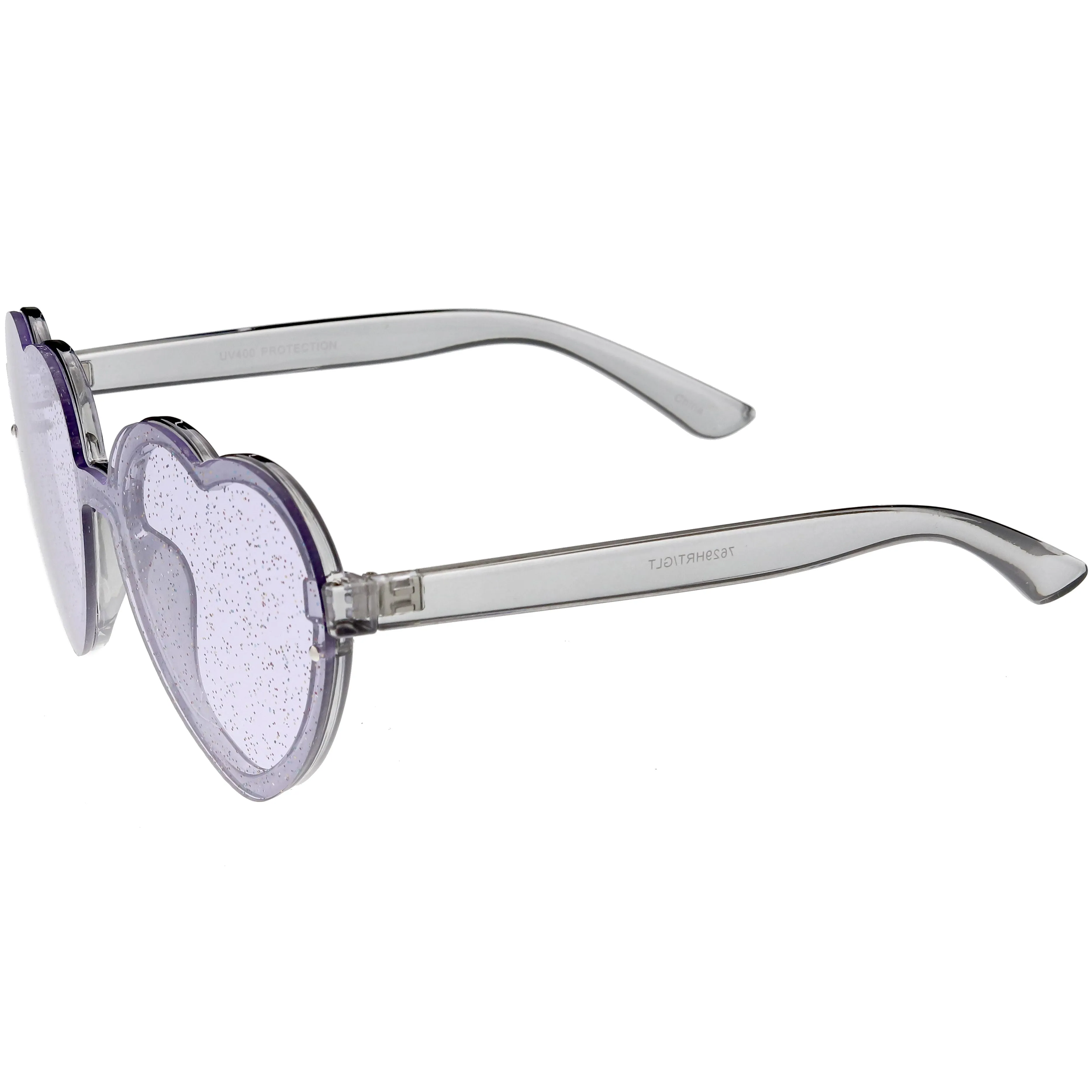 Women's Colorful Heart Shape Glitter Lens Novelty Sunglasses C879