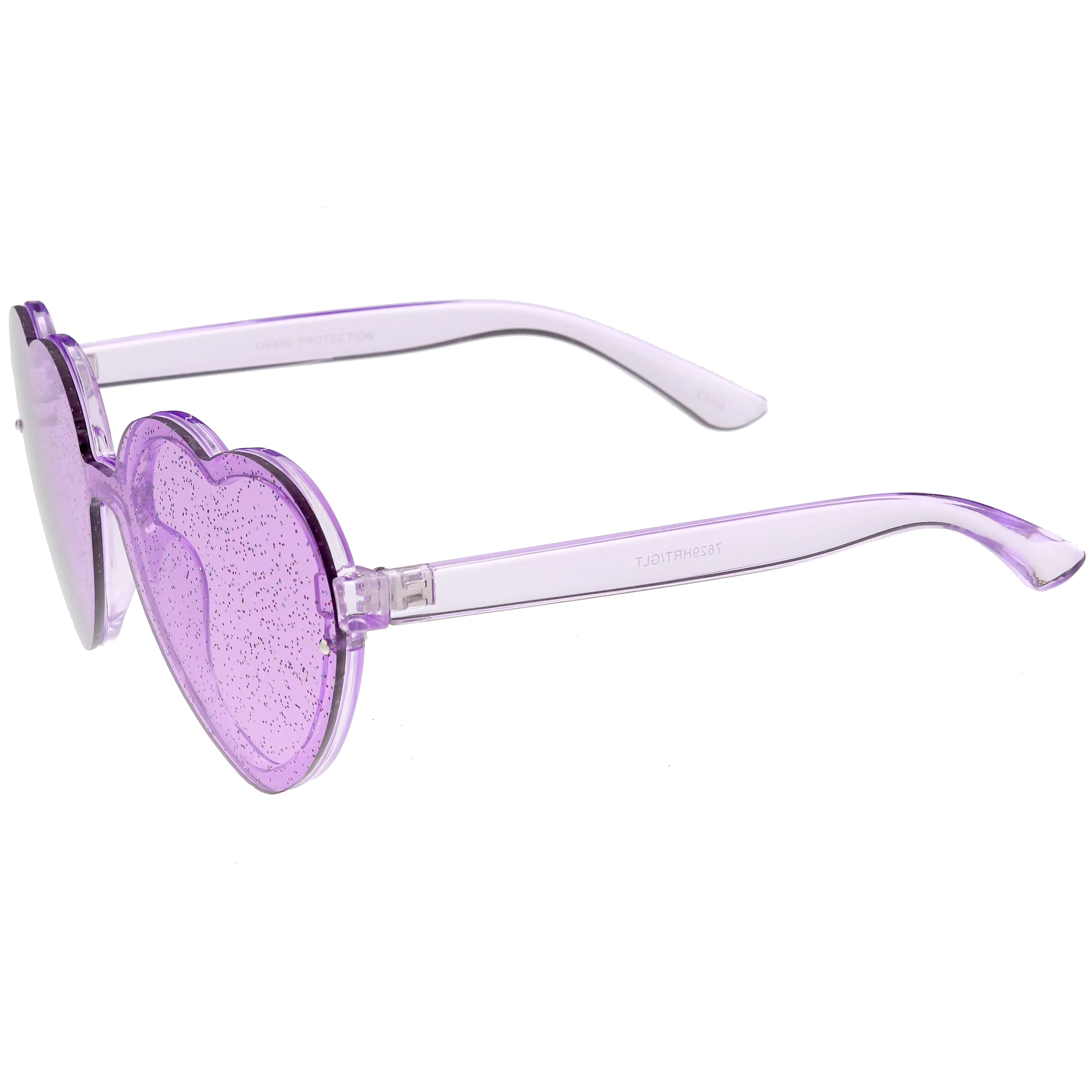 Women's Colorful Heart Shape Glitter Lens Novelty Sunglasses C879