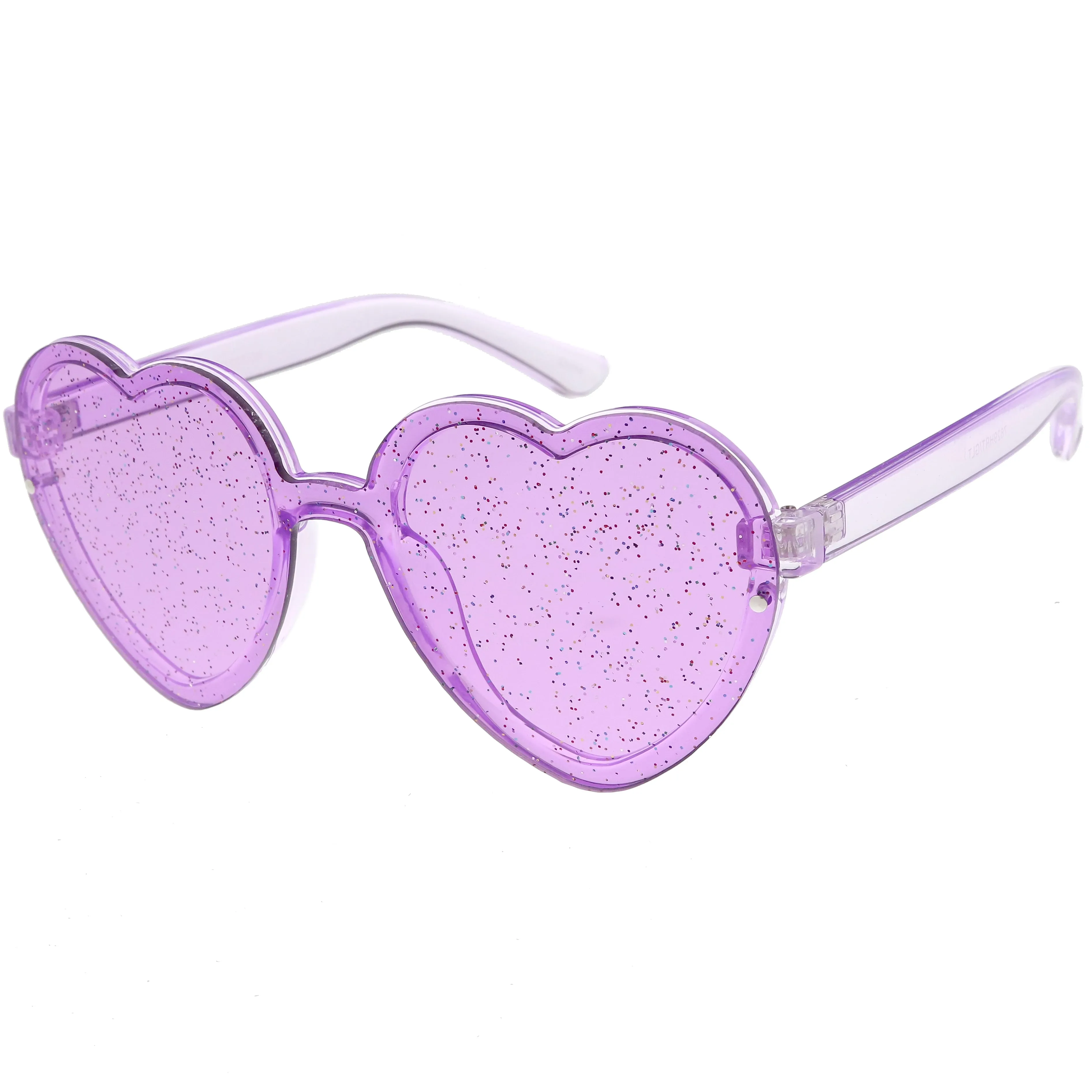 Women's Colorful Heart Shape Glitter Lens Novelty Sunglasses C879