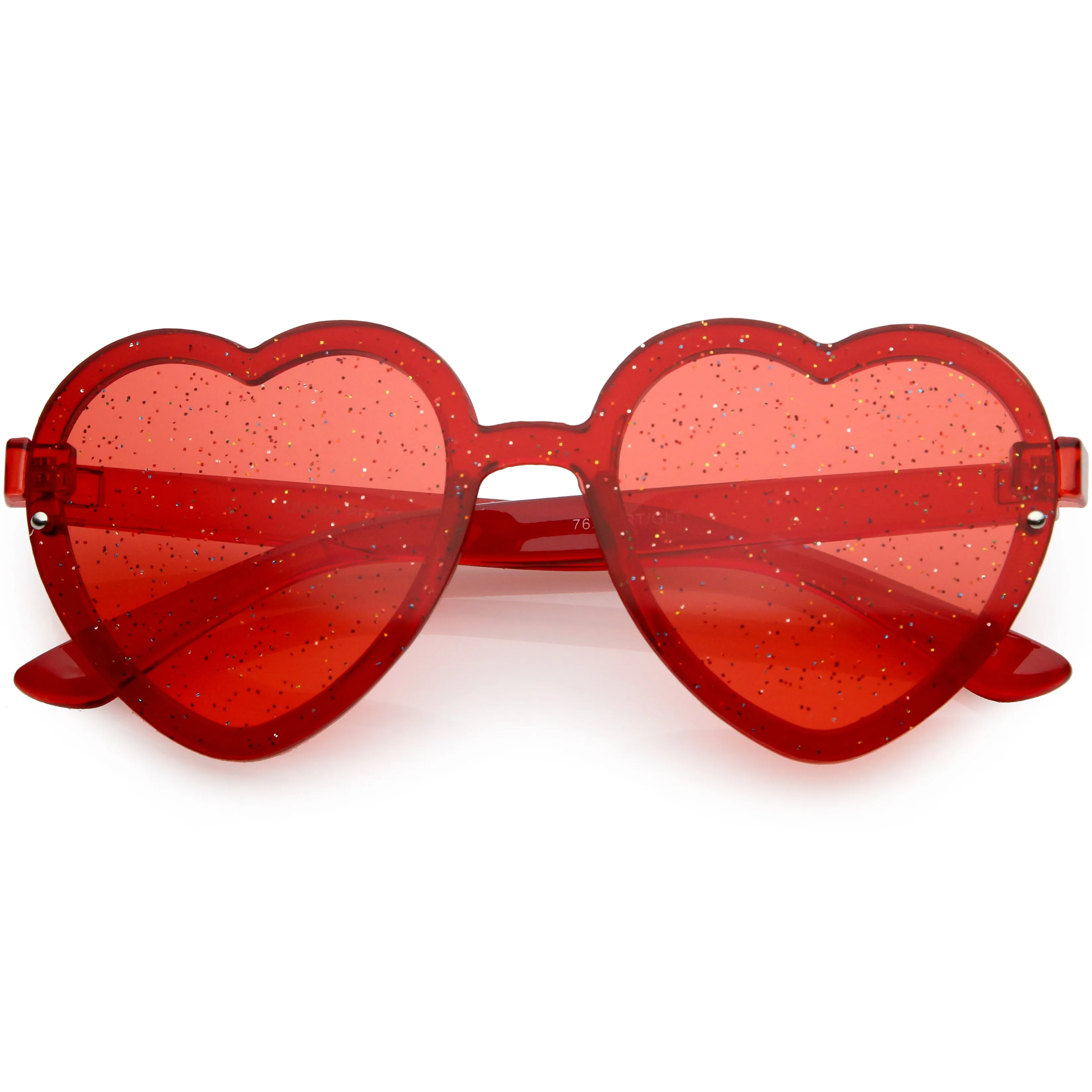 Women's Colorful Heart Shape Glitter Lens Novelty Sunglasses C879