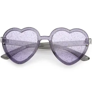 Women's Colorful Heart Shape Glitter Lens Novelty Sunglasses C879