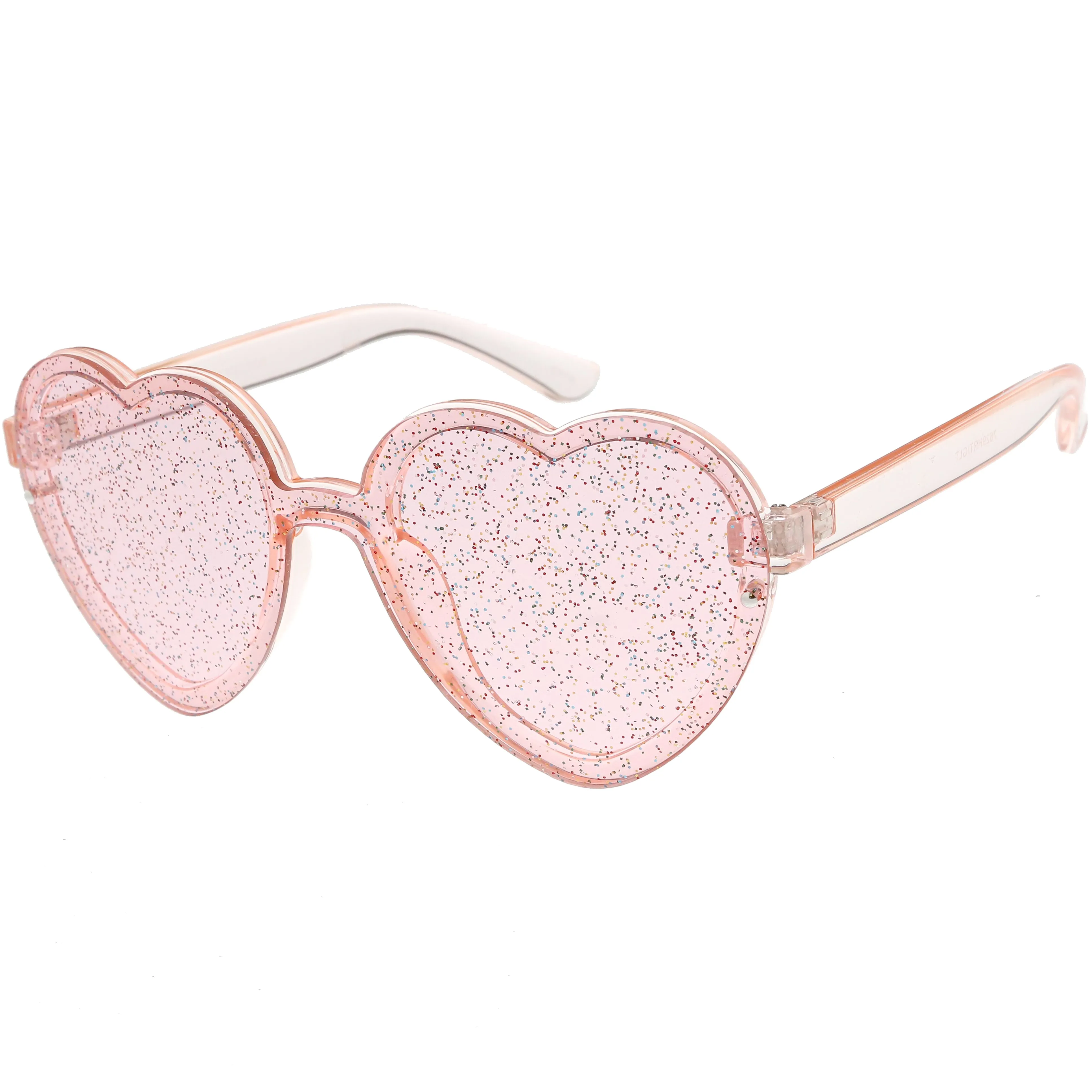 Women's Colorful Heart Shape Glitter Lens Novelty Sunglasses C879