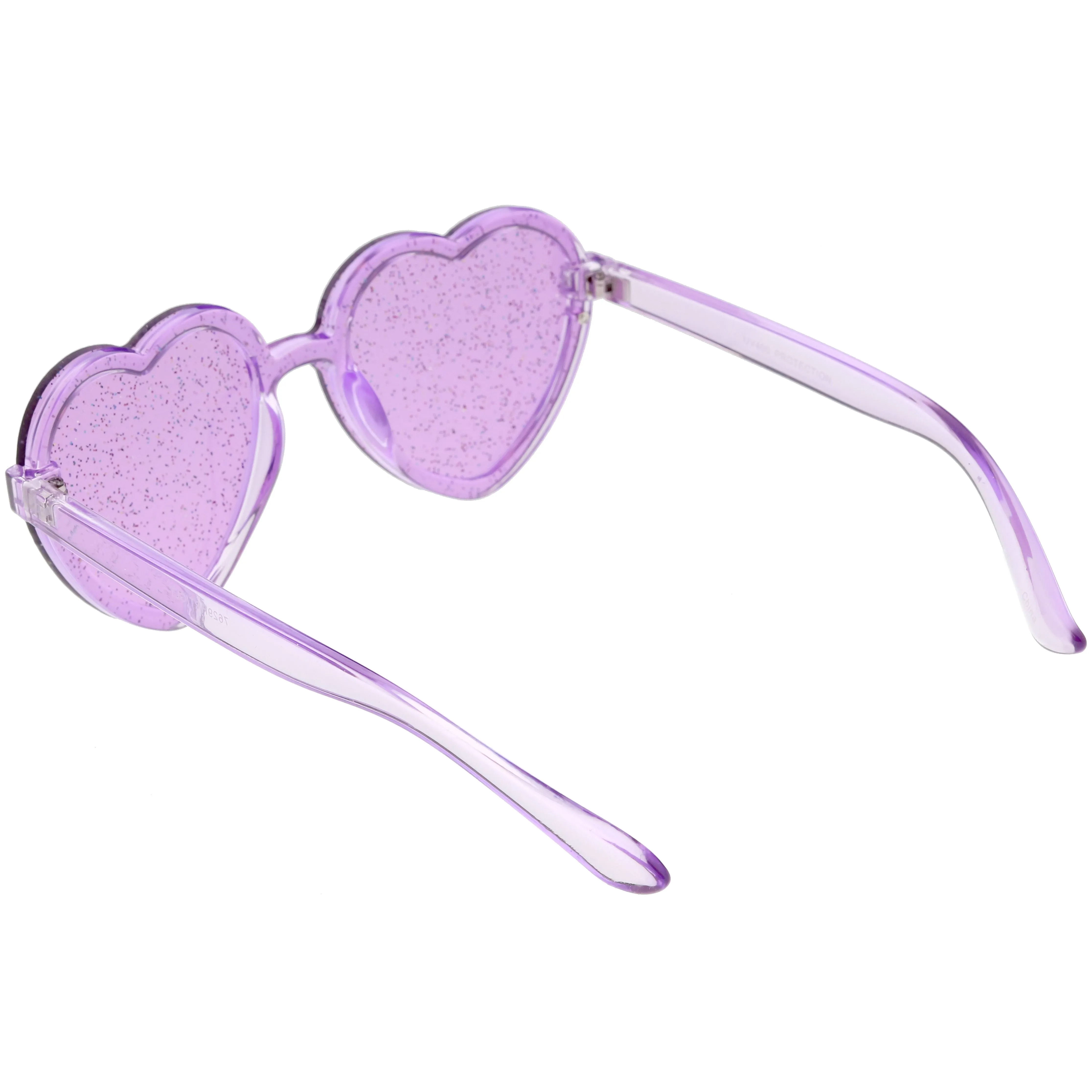 Women's Colorful Heart Shape Glitter Lens Novelty Sunglasses C879