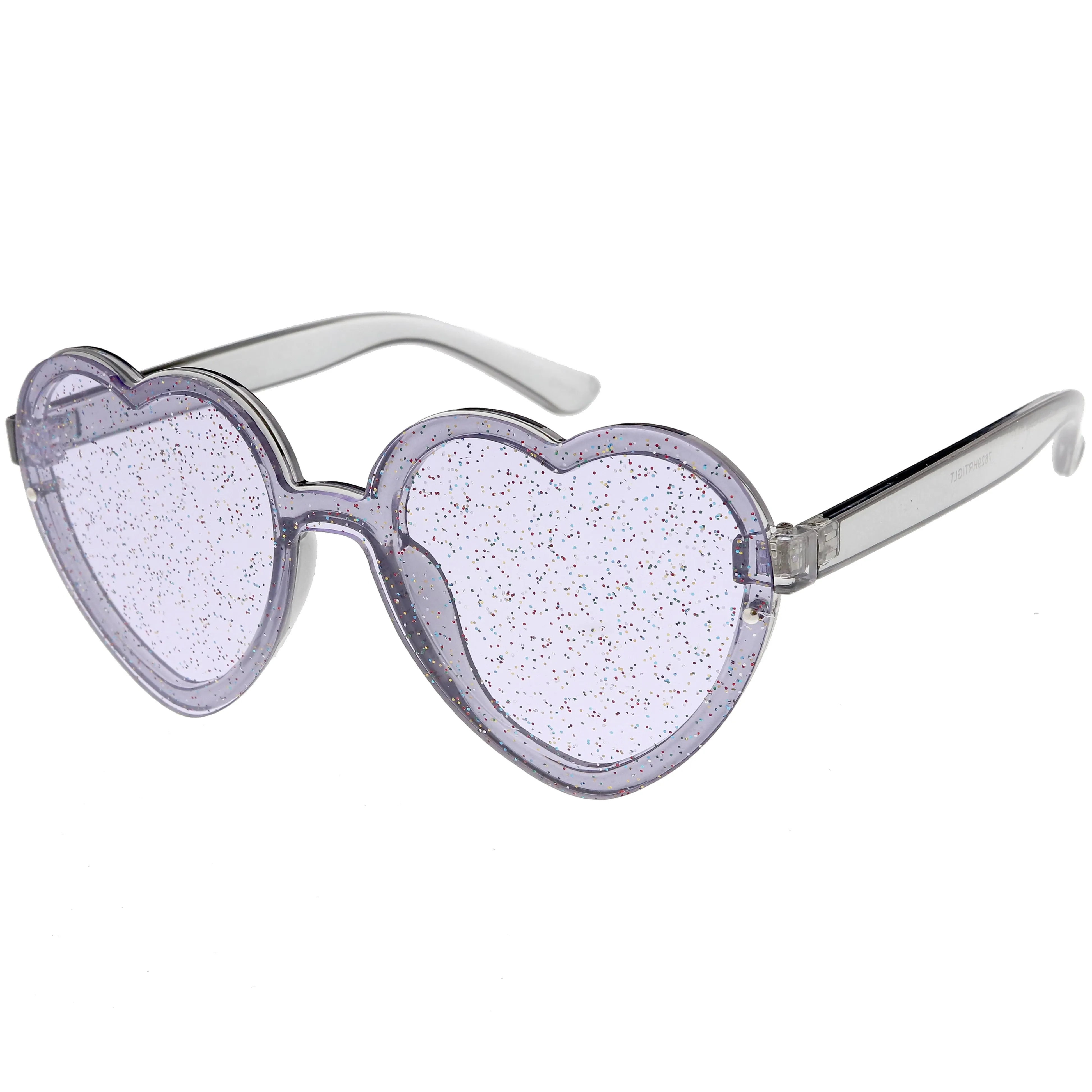 Women's Colorful Heart Shape Glitter Lens Novelty Sunglasses C879