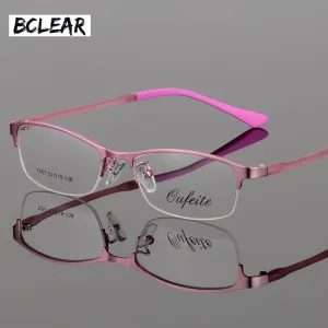 Women's Eyeglasses Alloy Frame Half Rim Tr Legs Mod 7057