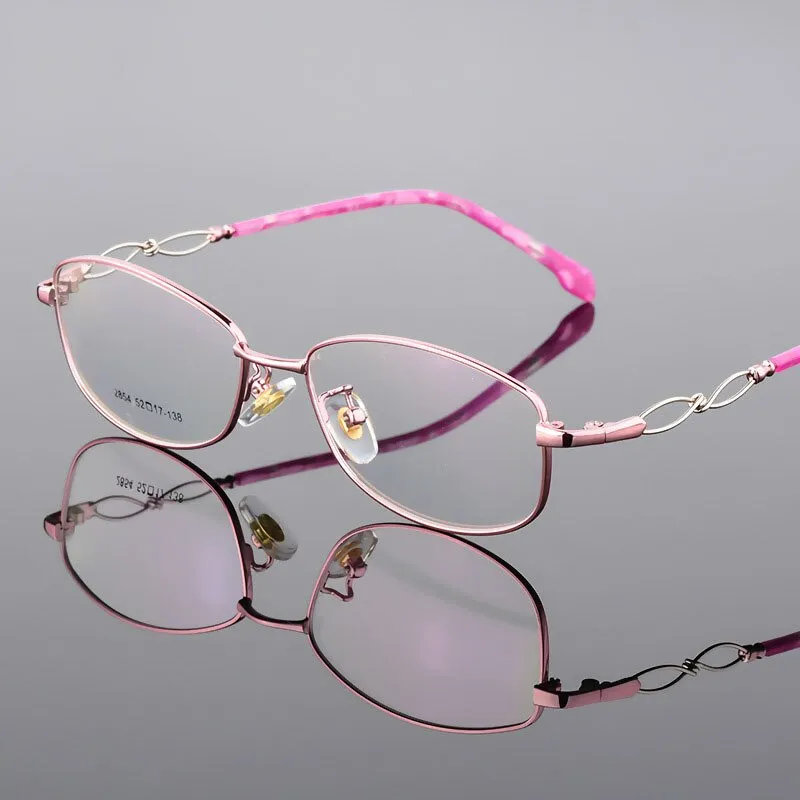 Women's Full Rim Oval Eyeglasses Alloy Frame 2854