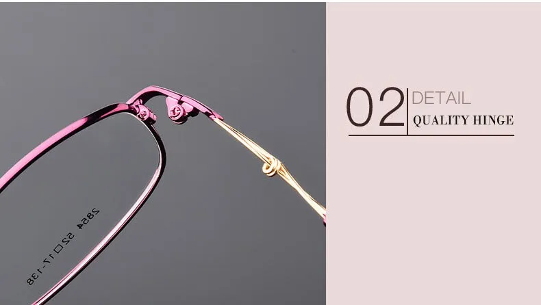 Women's Full Rim Oval Eyeglasses Alloy Frame 2854