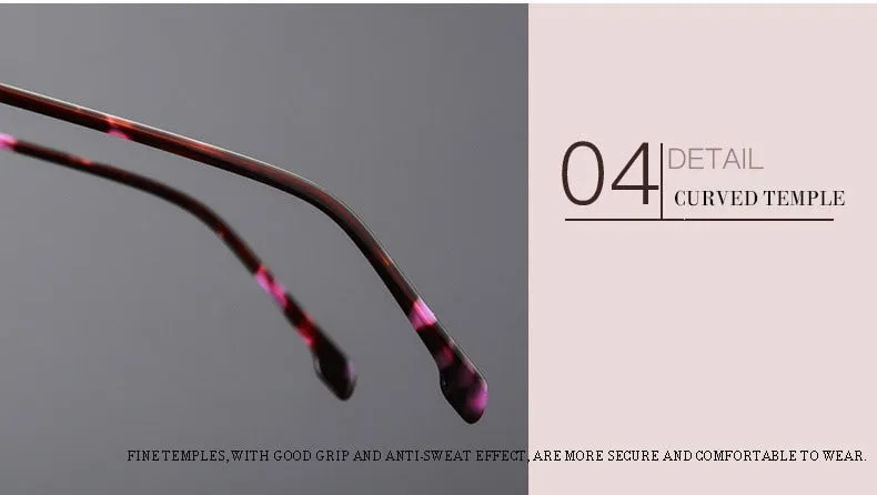 Women's Full Rim Oval Eyeglasses Alloy Frame 2854