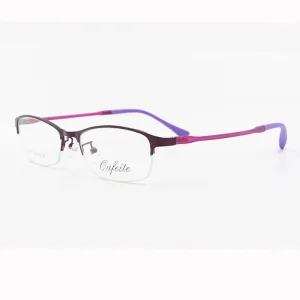 Women's Half Rim Alloy Frame Eyeglasses N7057