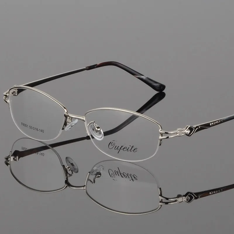 Women's Half Rim Eyeglasses Alloy Frame Sf6001