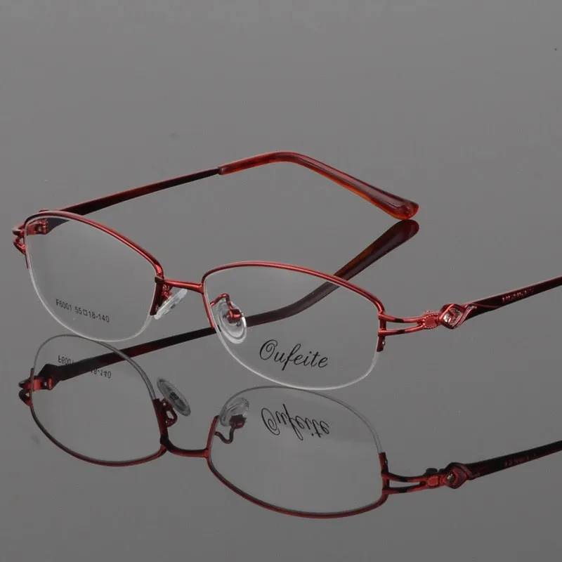 Women's Half Rim Eyeglasses Alloy Frame Sf6001