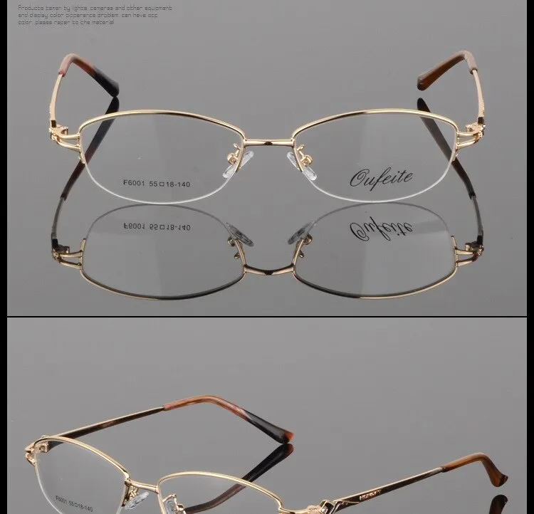 Women's Half Rim Eyeglasses Alloy Frame Sf6001