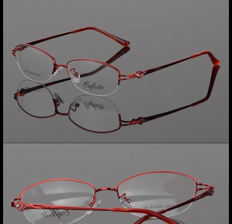 Women's Half Rim Eyeglasses Alloy Frame Sf6001