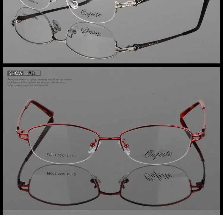 Women's Half Rim Eyeglasses Alloy Frame Sf6001