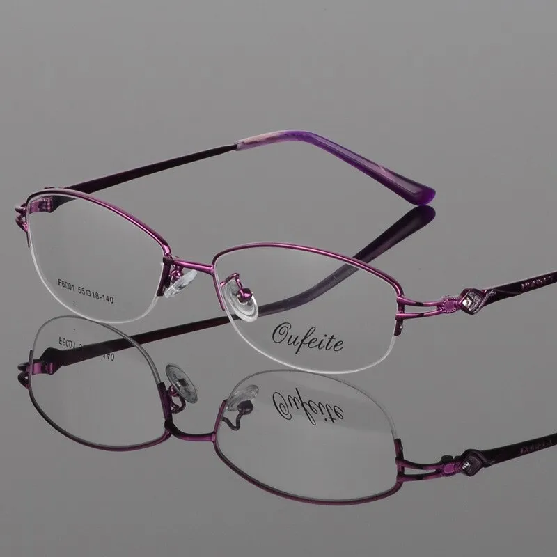 Women's Half Rim Eyeglasses Alloy Frame Sf6001