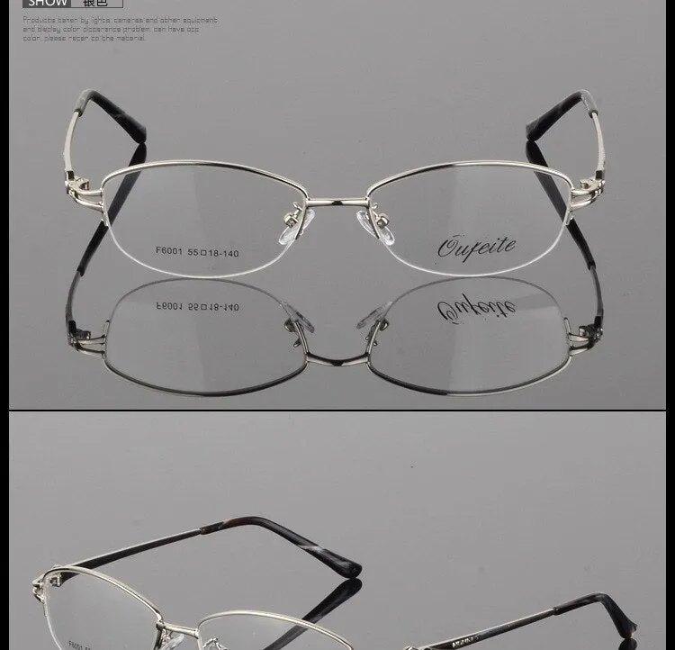 Women's Half Rim Eyeglasses Alloy Frame Sf6001