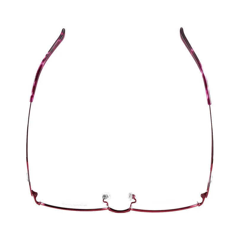 Women's Hollow Jeweled Temple Semi Rim Frame Eyeglasses Lr7812