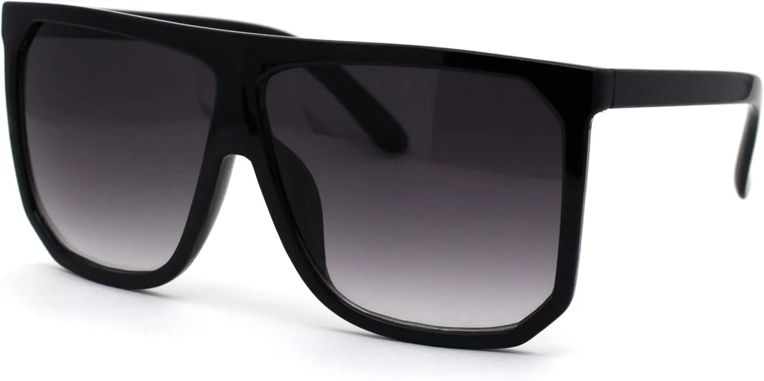 Womens Oversize Flat Top Retro Boyfriend Mobster Sunglasses