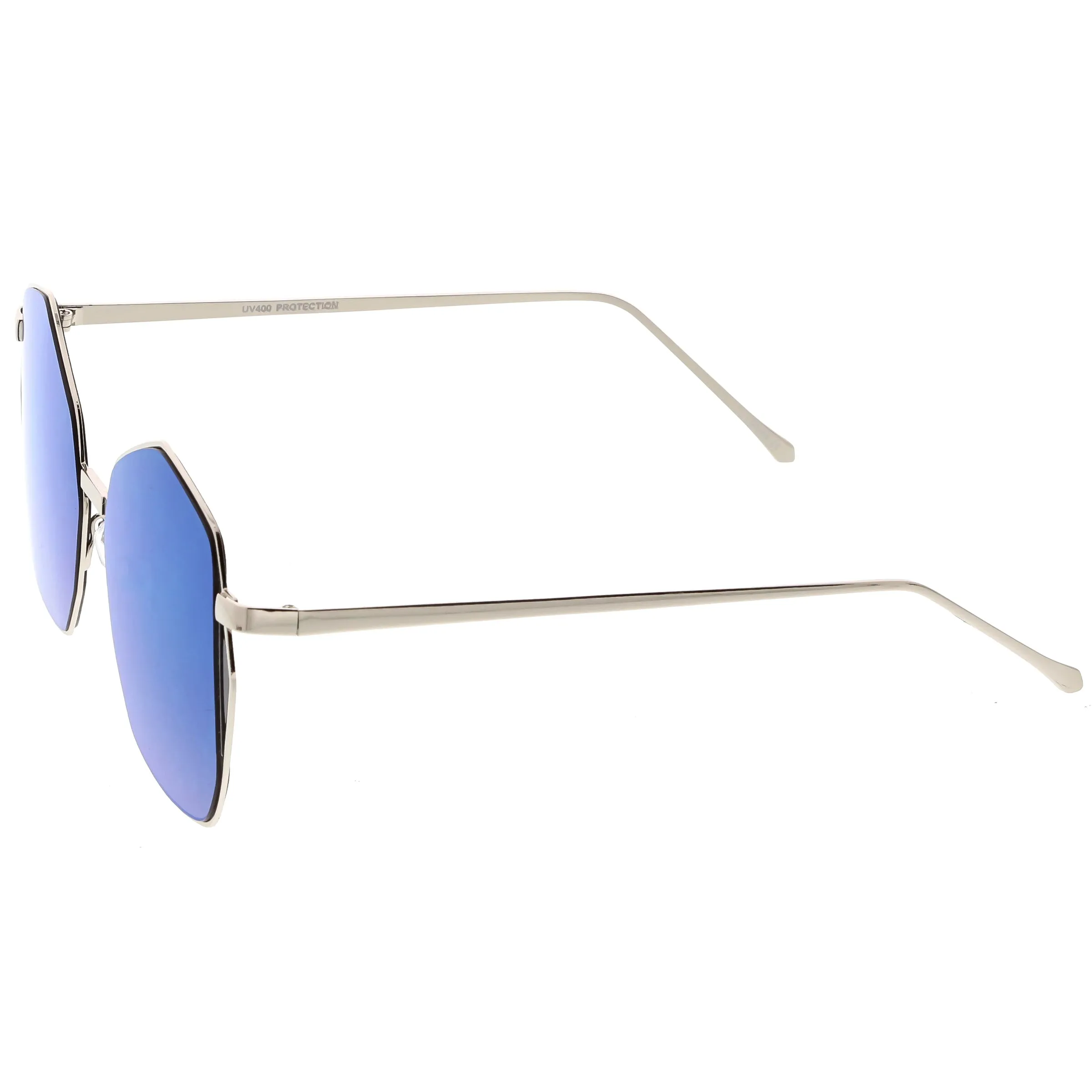 Women's Oversize Geometric Mirrored Flat Lens Sunglasses C128