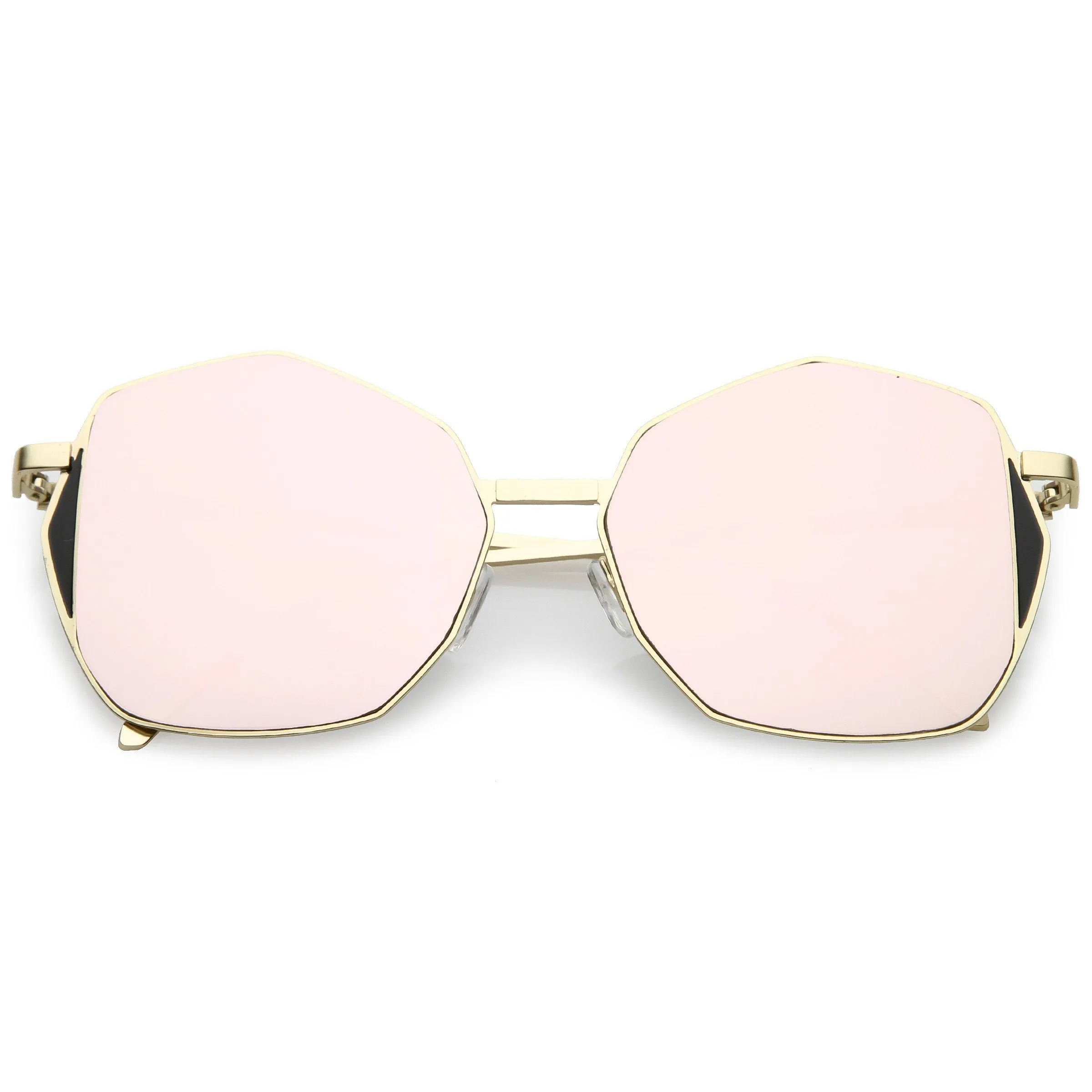 Women's Oversize Geometric Mirrored Flat Lens Sunglasses C128