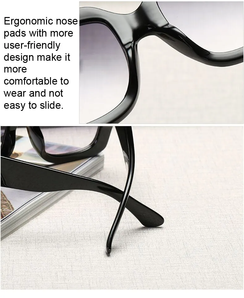 Womens Oversized Square Three Color Sunglasses