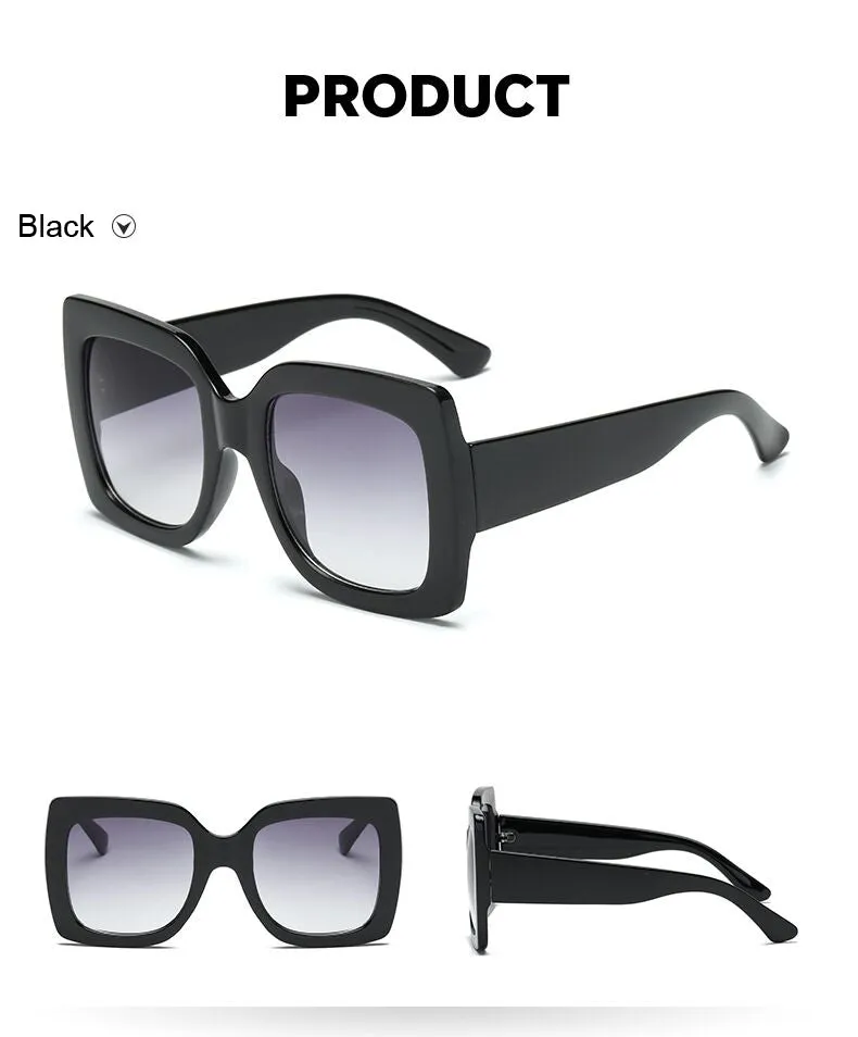 Womens Oversized Square Three Color Sunglasses