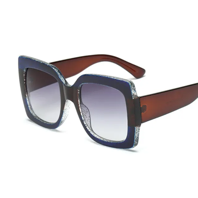 Womens Oversized Square Three Color Sunglasses