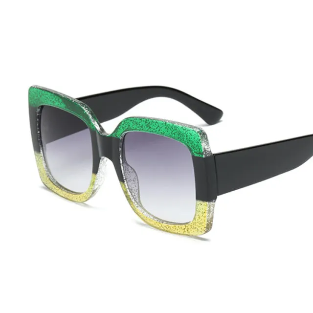 Womens Oversized Square Three Color Sunglasses
