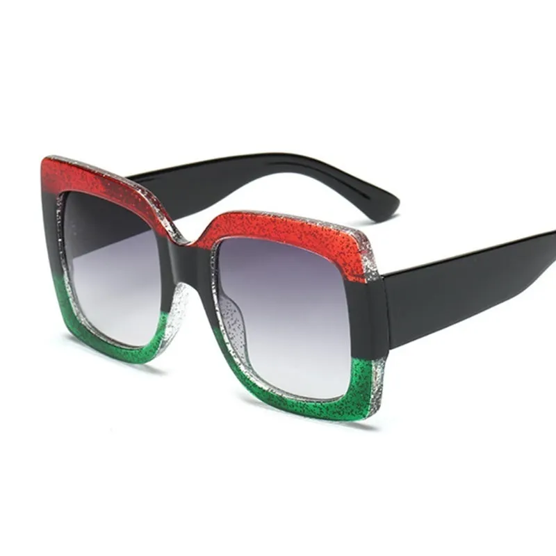 Womens Oversized Square Three Color Sunglasses