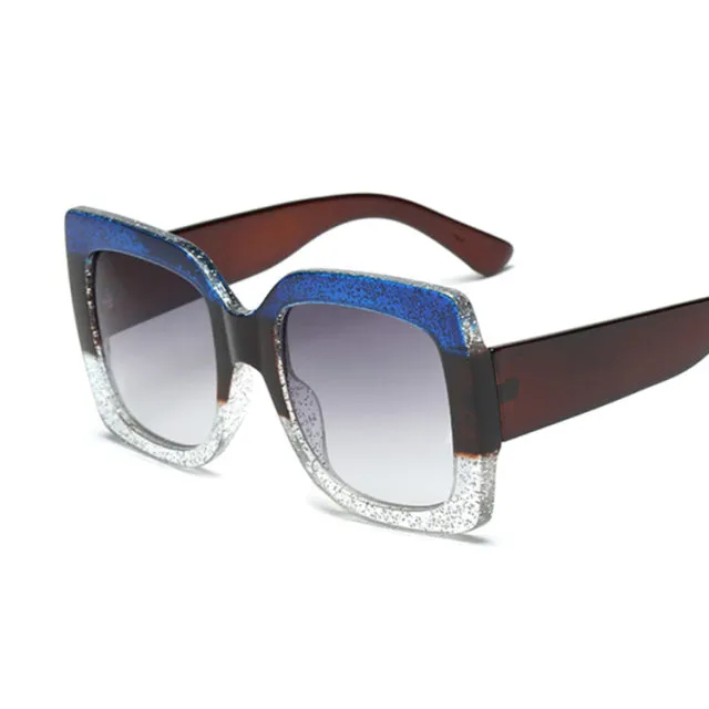 Womens Oversized Square Three Color Sunglasses