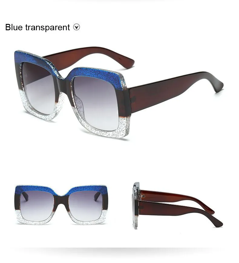 Womens Oversized Square Three Color Sunglasses