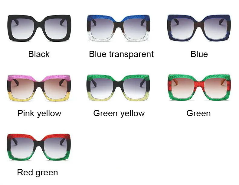 Womens Oversized Square Three Color Sunglasses